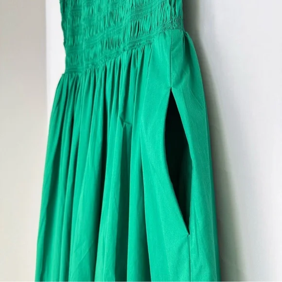Madewell Melody Bubble Hem Smocked Midi Dress in Verdant Green Poplin |XL| NWT - Picture 5 of 15